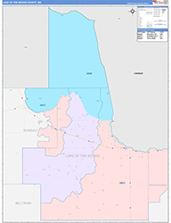 Lake-Of-The-Woods Color Cast<br>Wall Map
